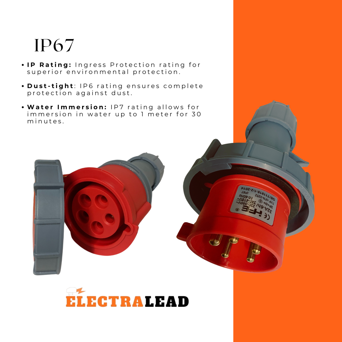 16-32AMP | 3 PHASE | INDUSTRIAL PLUGS AND SOCKETS IP67