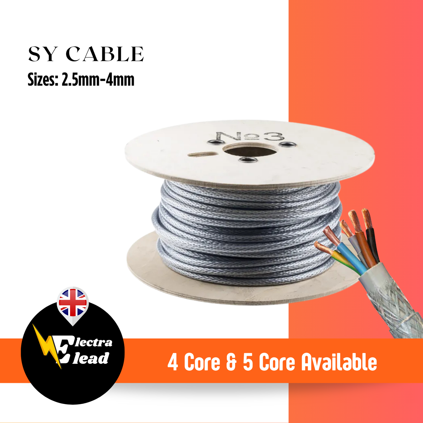 SY CABLE STEEL BRAIDED ARMOURED FLEXIBLE PVC CONTROL CABLE
