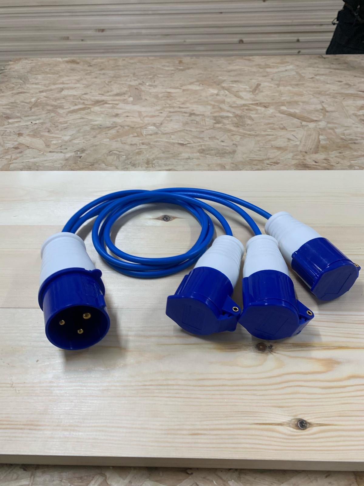 SINGLE PHASE SPLITTER CONVERTER 32A / 3x16A ARCTIC GRADE CABLE